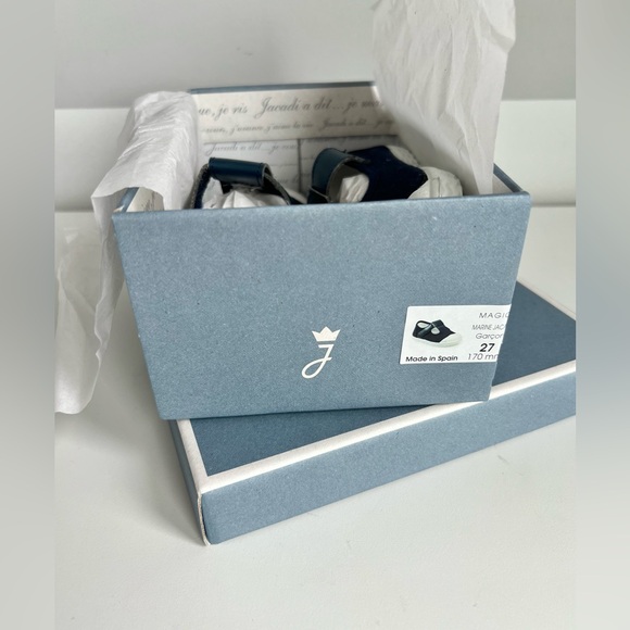 Jacadi Paris Kids Boy Canvas Shoes Sandals Navy Blue Size EU 27 Made in Spain - Picture 5 of 11